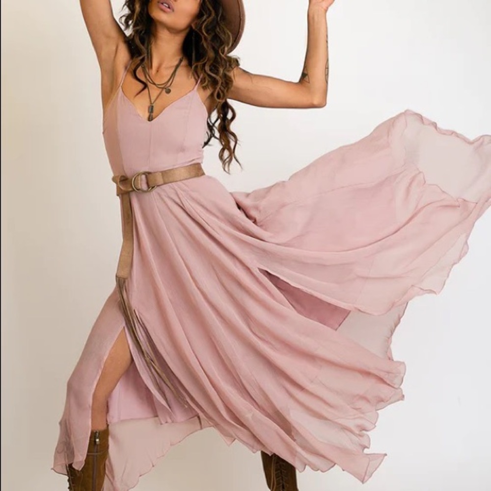 Joyfolie Athena Dress in Nude Pink